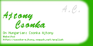 ajtony csonka business card